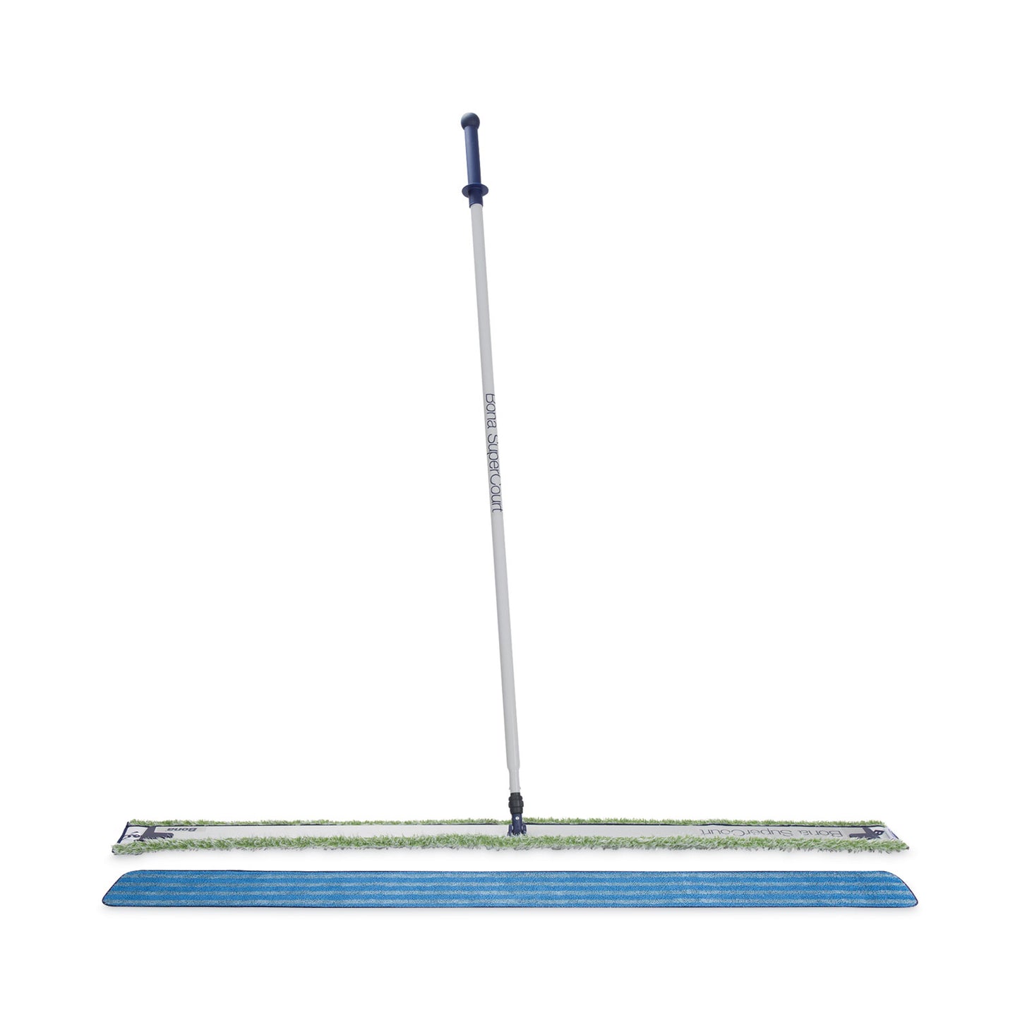 SuperCourt Athletic Floor Care System, 60" Microfiber Head, 66" Silver/Blue Aluminum Handle