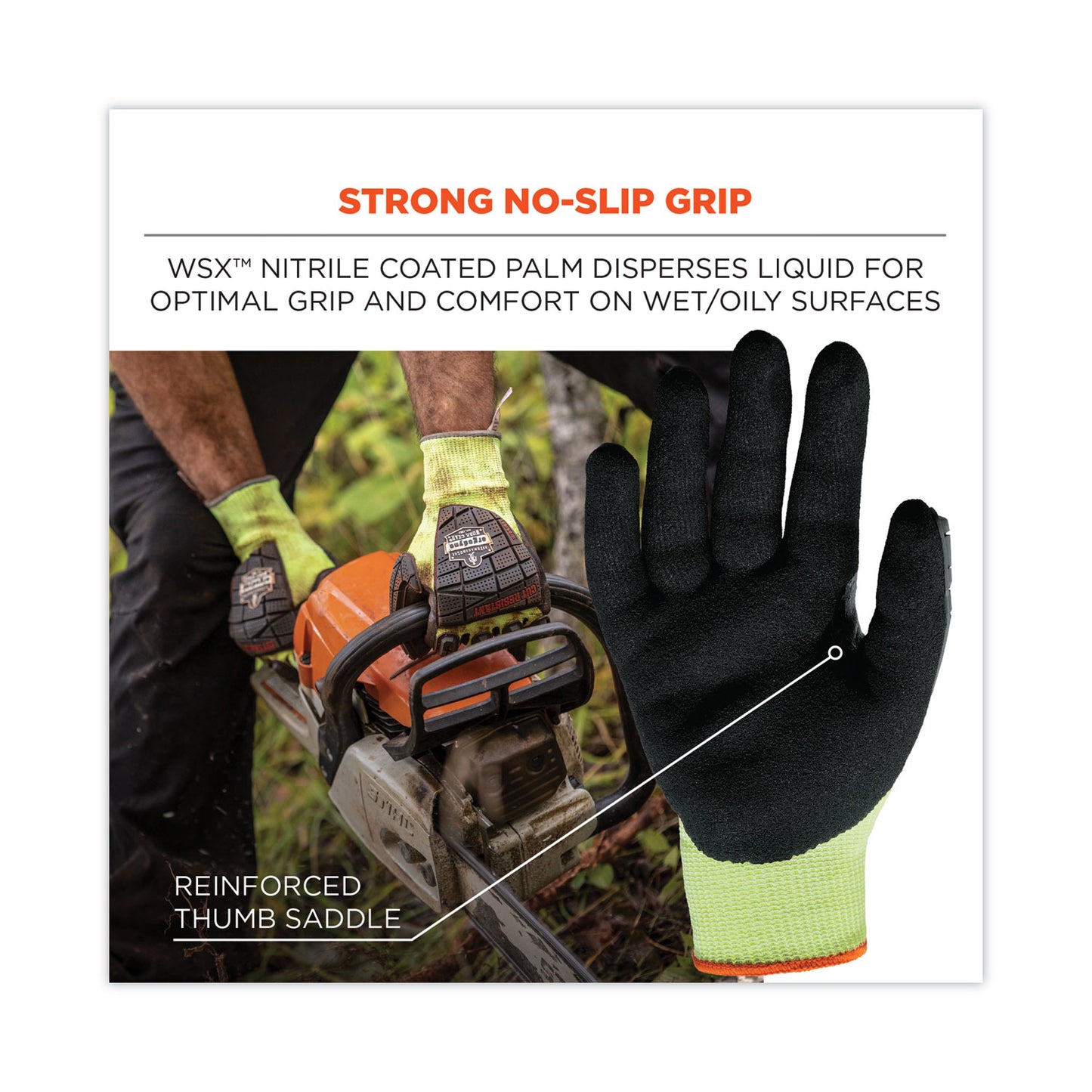 ProFlex 7141 ANSI A4 DIR Nitrile-Coated CR Gloves, EN388: 4X42DP, 9" Long, Small, Lime, 72 Pairs/Carton