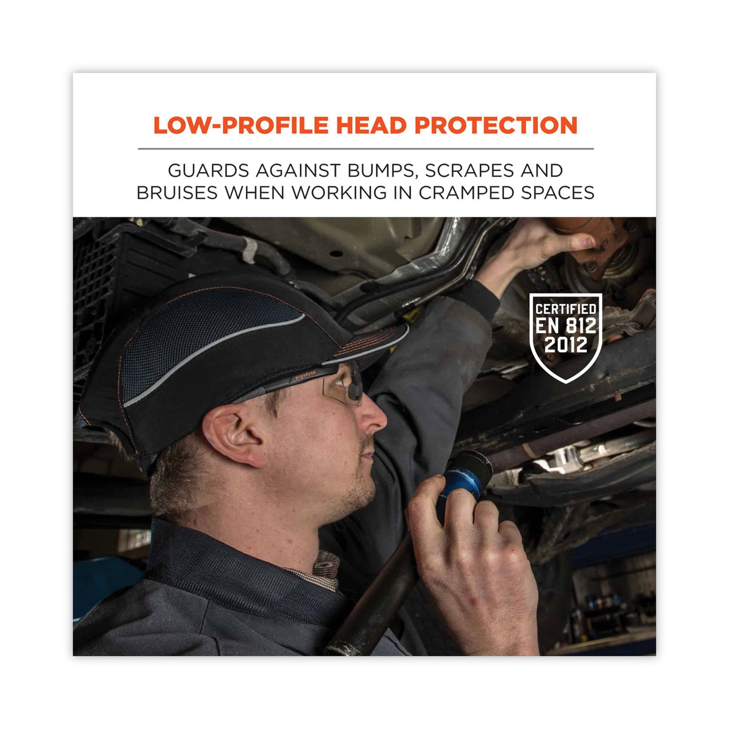 Skullerz 8950 Bump Cap, Micro Front Brim, XXX-Small to Large (Up to 7.5), 0.01" Insert, Lime