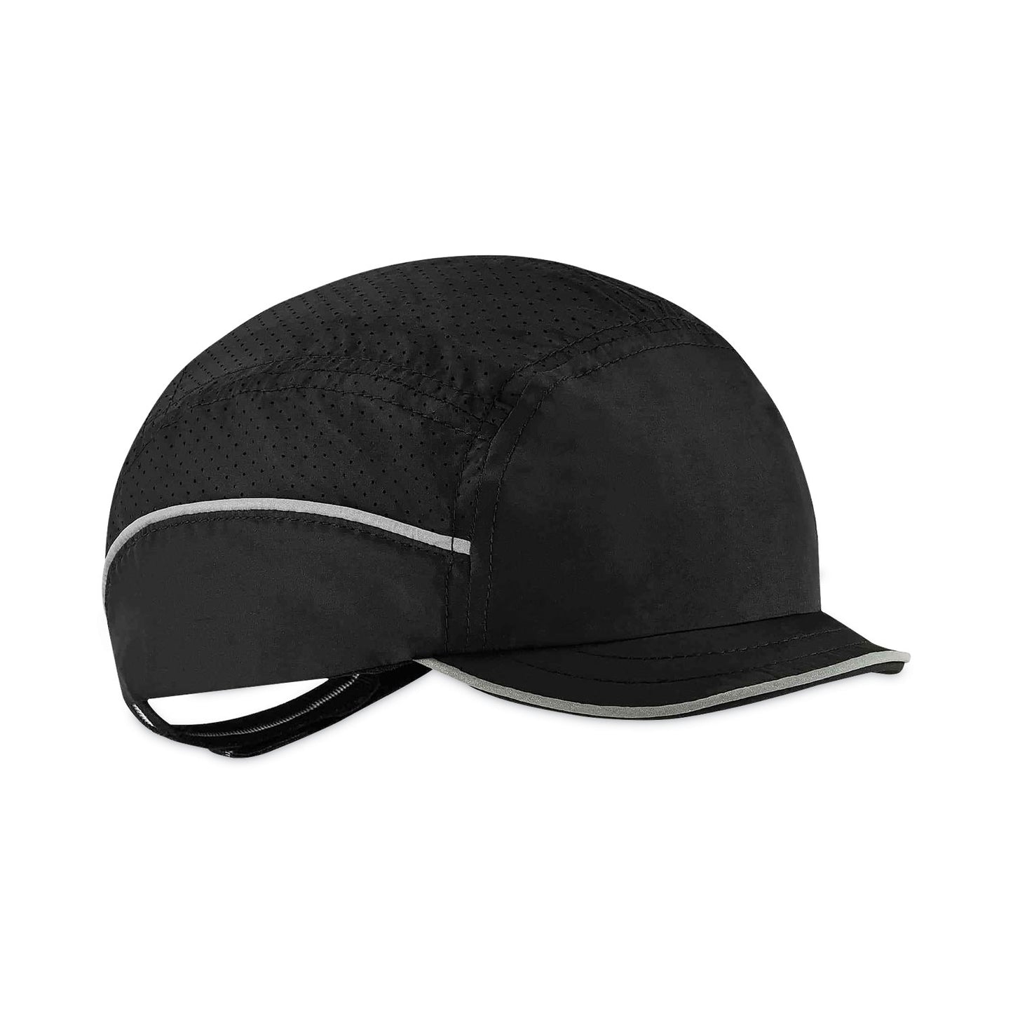 Skullerz 8955 Lightweight Bump Cap Hat, Micro Front Brim, XXX-Small to Large (Up to 7.5), 0.01" Insert, Black