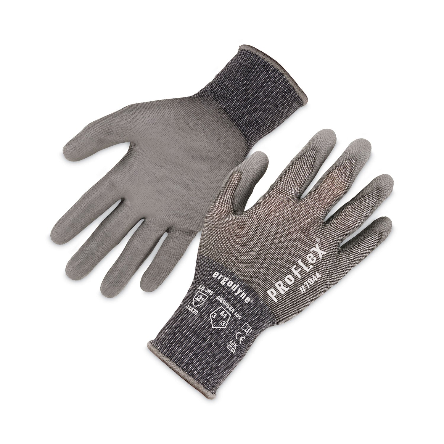 ProFlex 7044 ANSI A4 PU Coated CR Gloves, EN388: 4X42D, 9" Long, XX-Large, Gray, Pair