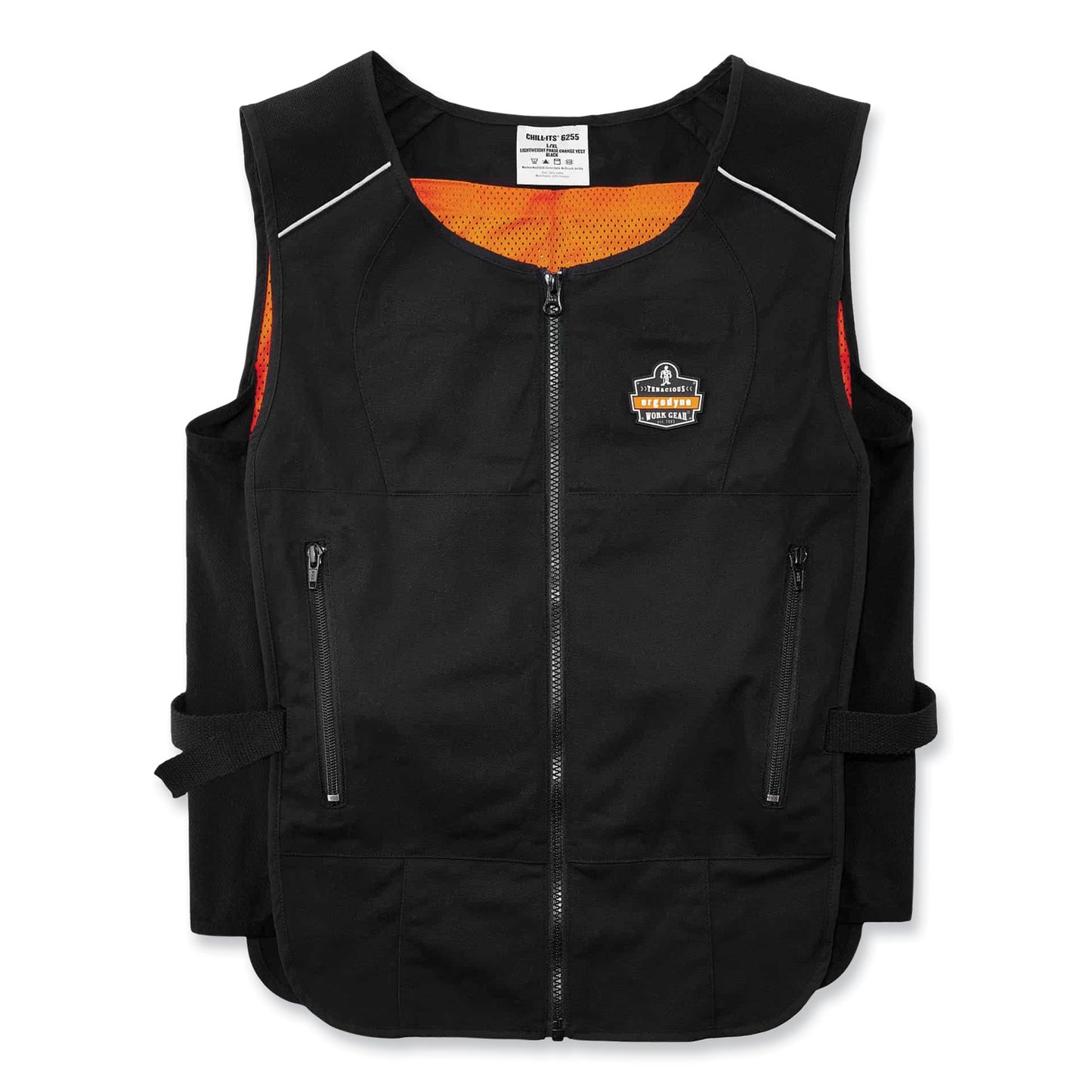 Chill-Its 6255 Lightweight Phase Change Cooling Vest, Cotton/Polyester, Small/Medium, Black