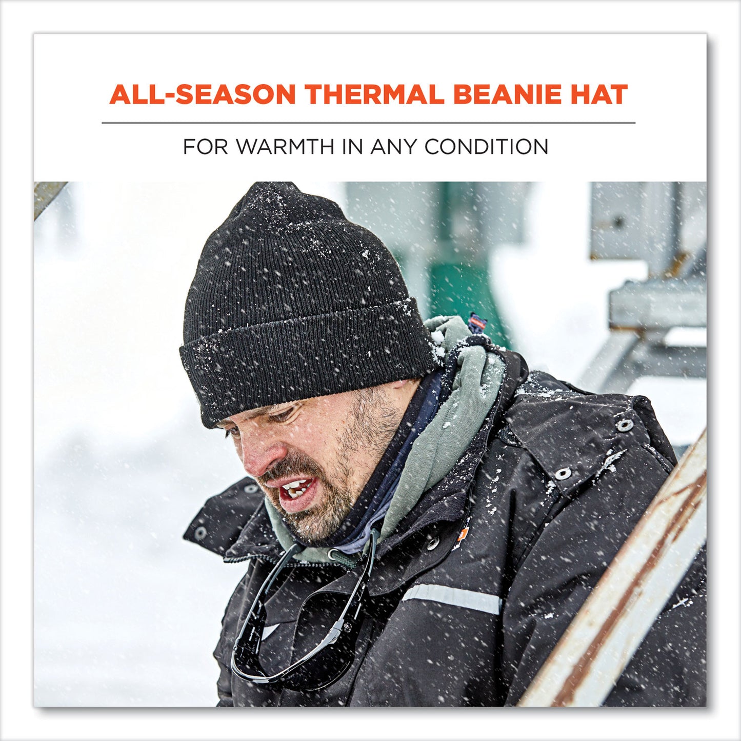 N-Ferno 6806 Cuffed Rib Knit Winter Hat, Acrylic, One Size Fits Most, Orange