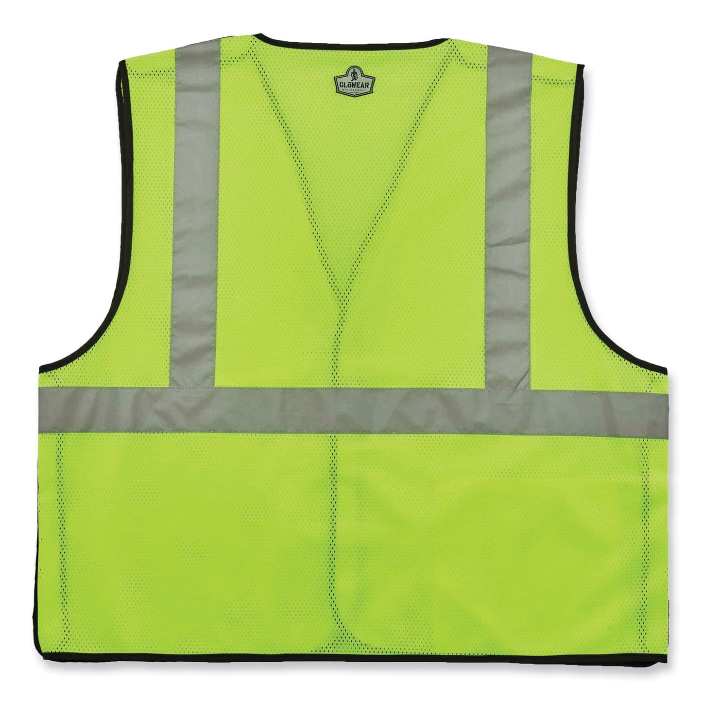 GloWear 8216BA Class 2 Breakaway Mesh ID Holder Vest, Polyester, Small/Medium, Lime