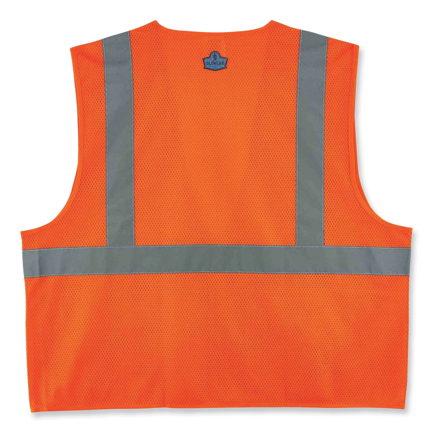 GloWear 8220Z Class 2 Standard Mesh Zipper Vest, Polyester, Small/Medium, Orange
