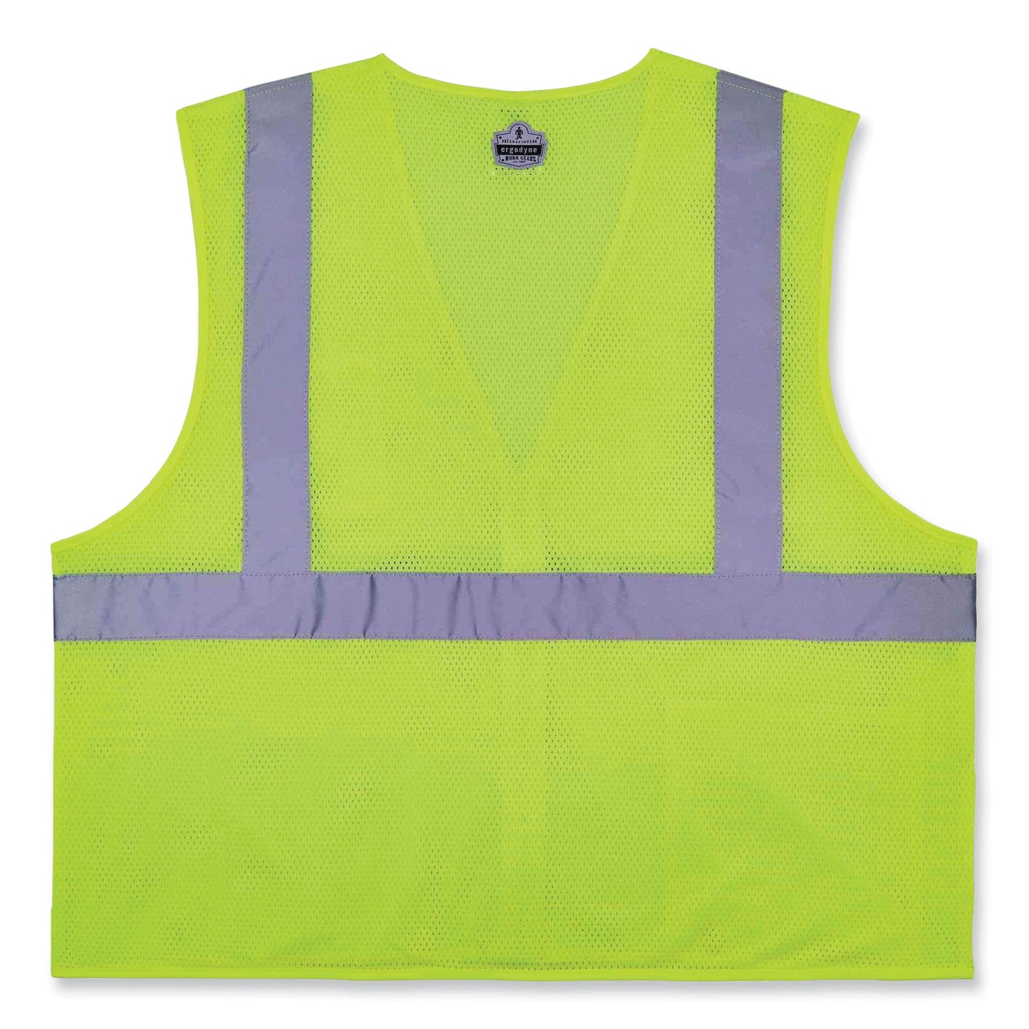 GloWear 8256Z Class 2 Self-Extinguishing Zipper Vest, Polyester, 2X-Large/3X-Large, Lime