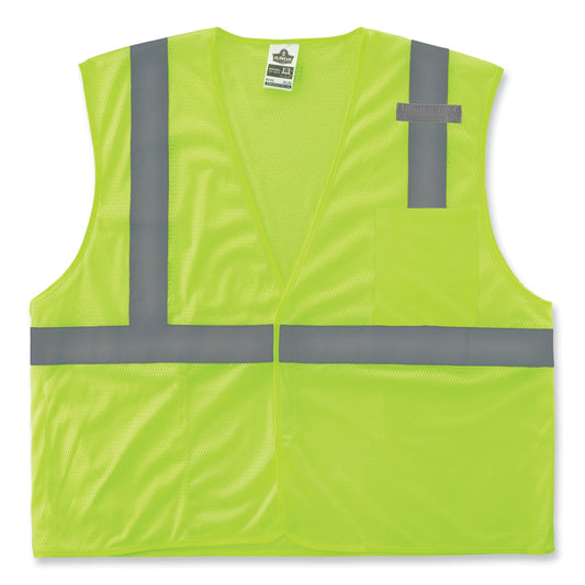 GloWear 8210HL-S Single Size Class 2 Economy Mesh Vest, Polyester, X-Small, Lime