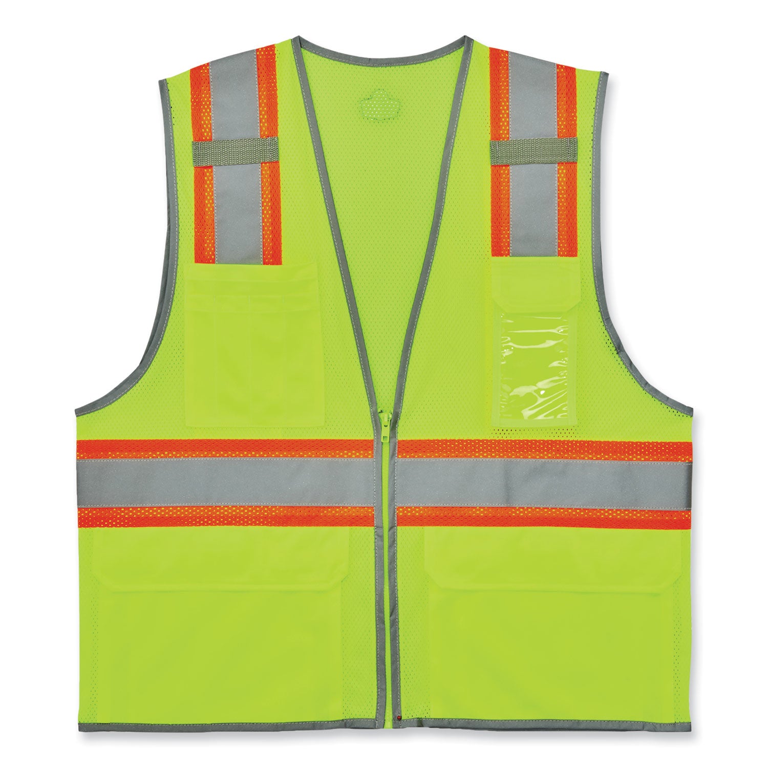 GloWear 8246Z-S Single Size Class 2 Two-Tone Mesh Vest, Polyester, 5X-Large, Lime