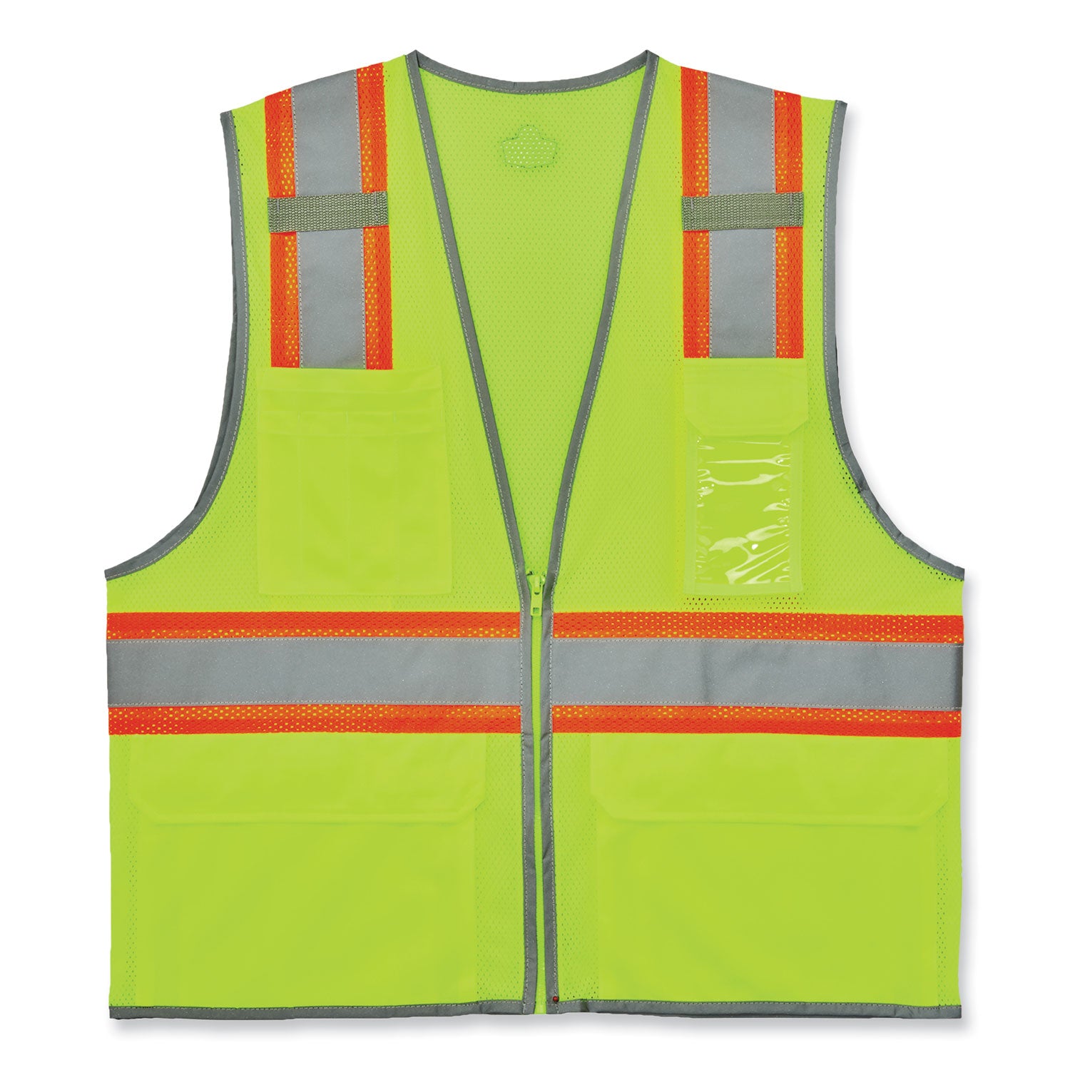 GloWear 8246Z-S Single Size Class 2 Two-Tone Mesh Vest, Polyester, Small, Lime