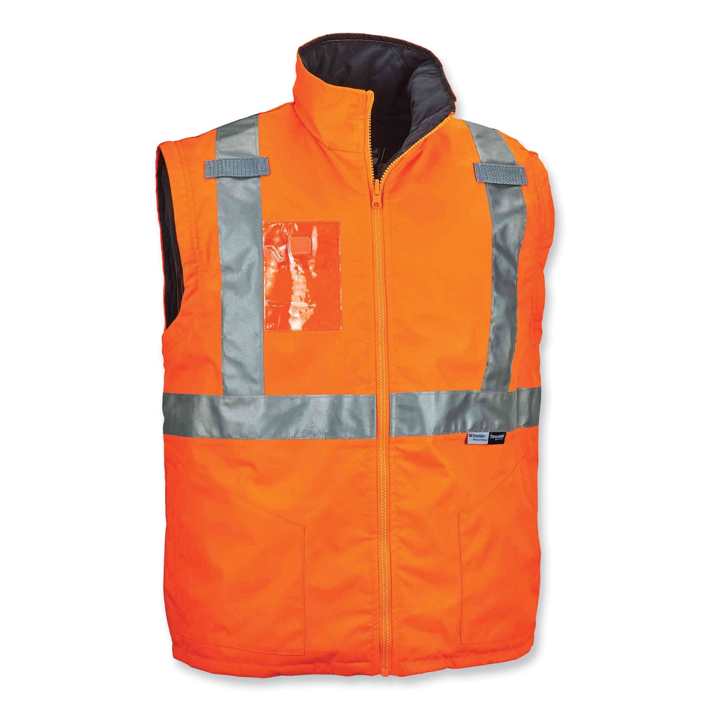 GloWear 8287 Class 2 Hi-Vis Jacket with Removable Sleeves, X-Large, Orange