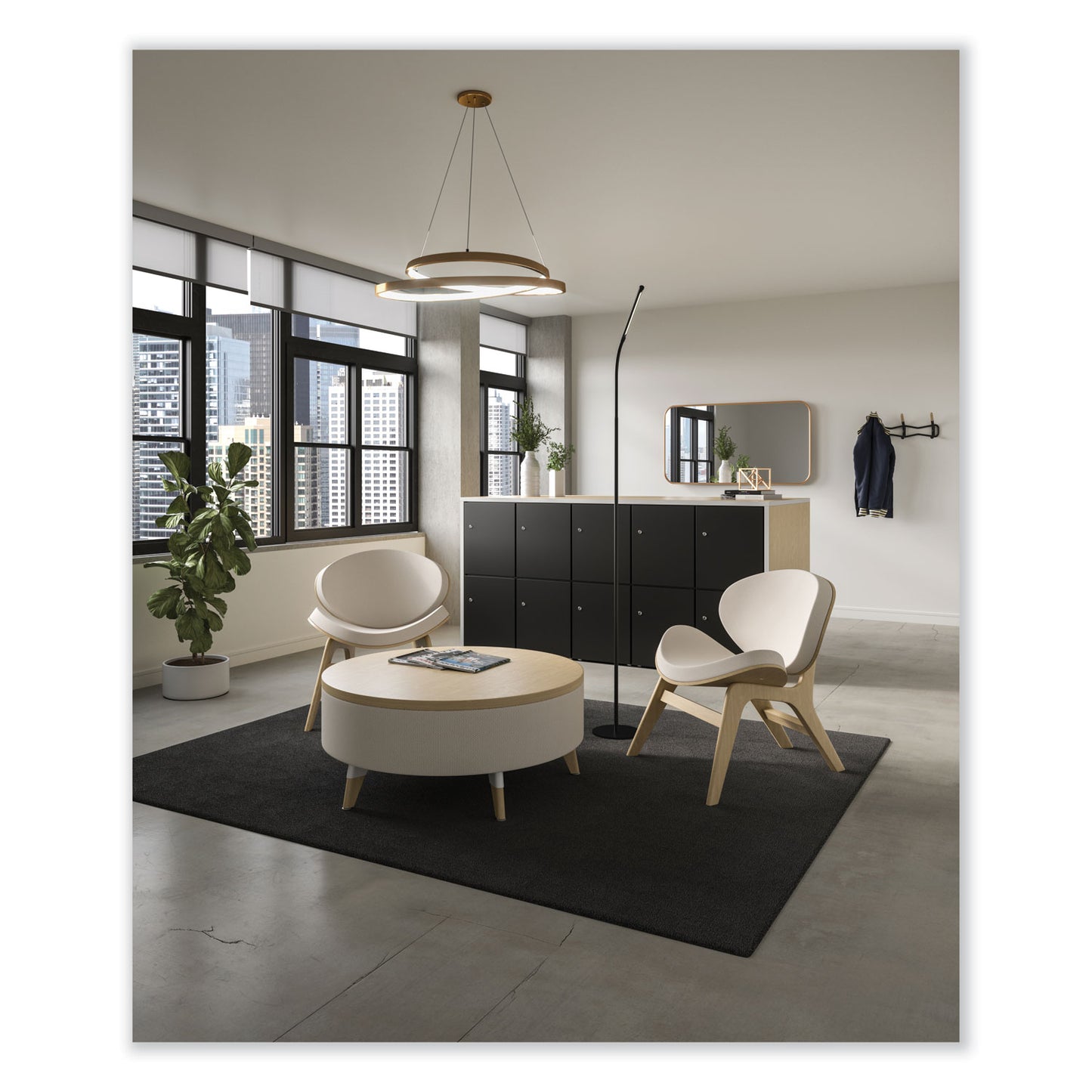 Resi LED Floor Lamp, Gooseneck, 60" Tall, Black