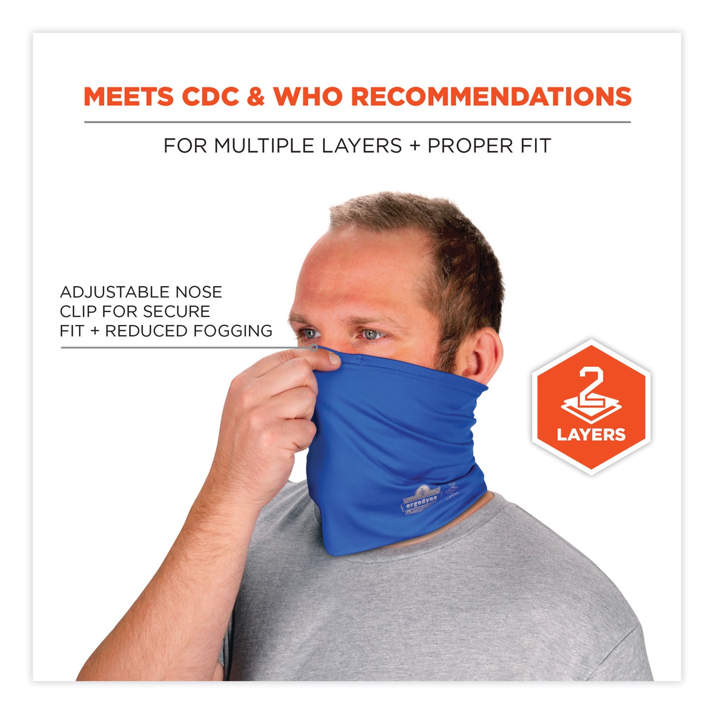 Chill-Its 6489 2-Layer Cooling Performance Knit Multi-Band, Polyester/Spandex, 2X-Large/3X-Large, Blue