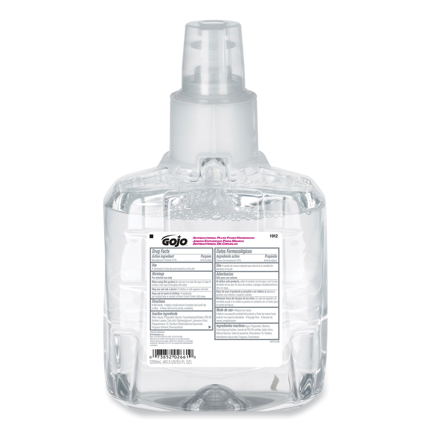 Antibacterial Foam Hand Wash Refill, For LTX-12 Dispenser, Plum Scent, 1,200 mL