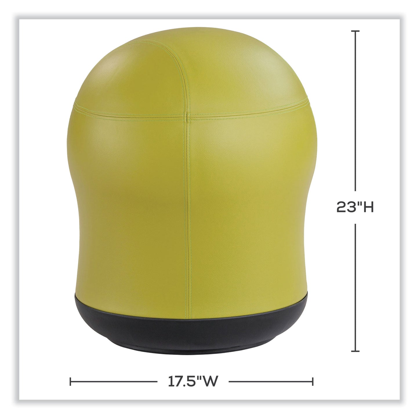 Zenergy Swivel Ball Chair, Backless, Supports Up to 250 lb, Green Seat Vinyl