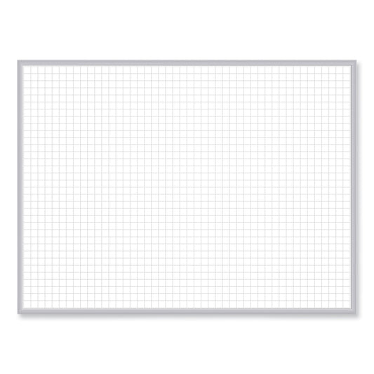 Magnetic Porcelain Whiteboard with Aluminum Frame, 36.5" x 60.5", White Surface, Satin Aluminum Frame
