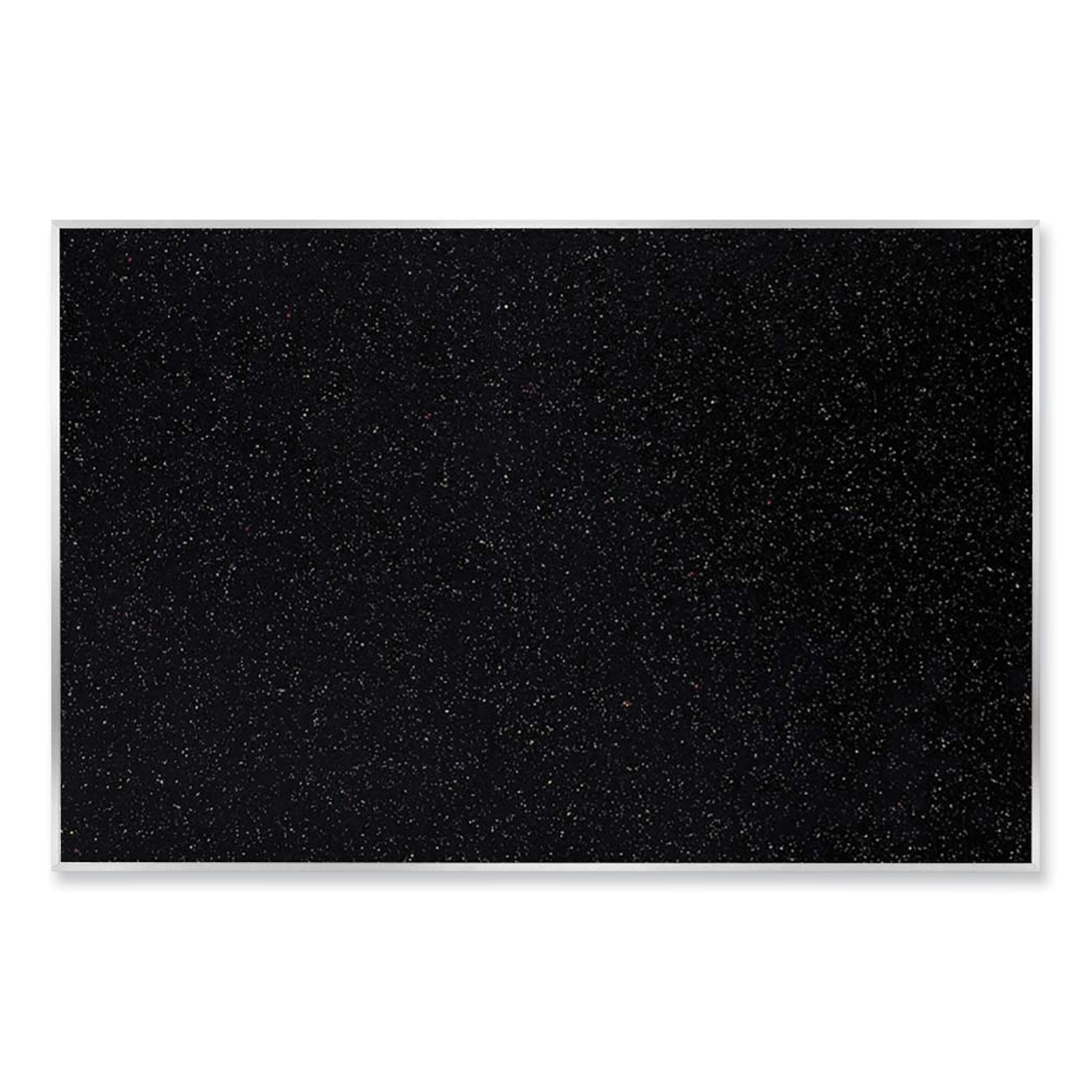 Aluminum-Frame Recycled Rubber Bulletin Boards, 60.5" x 36.5", Confetti Surface, Satin Aluminum Frame