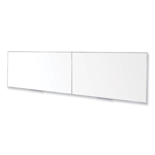 Magnetic Porcelain Whiteboard with Aluminum Frame, 193" x 48.5", White Surface, Satin Aluminum Frame