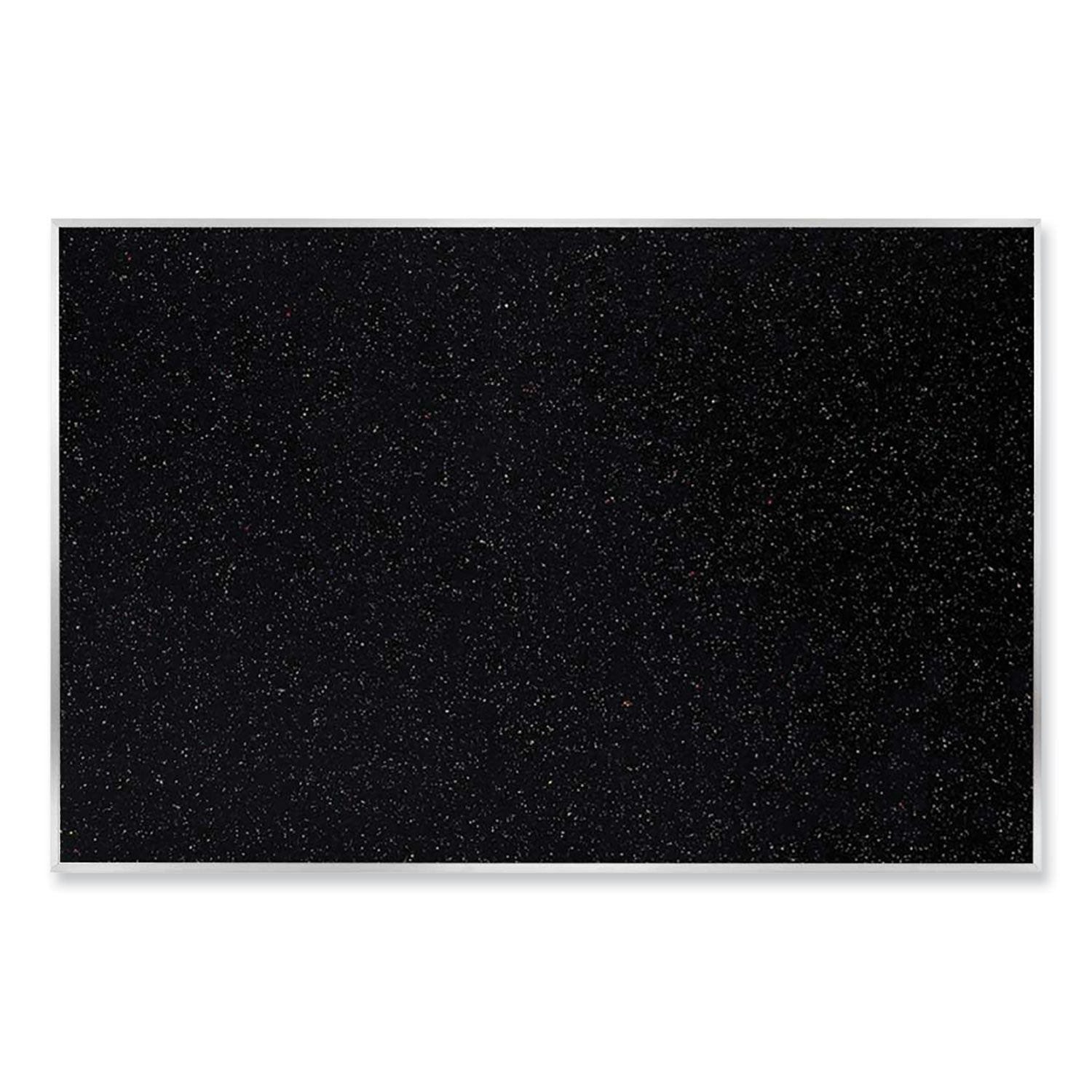 Aluminum-Frame Recycled Rubber Bulletin Boards, 120.5" x 48.5", Confetti Surface, Satin Aluminum Frame