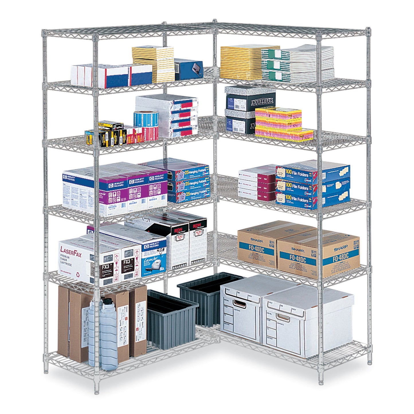Industrial Extra Shelf Pack, 36w x 24d x 1.5h, Steel, Metallic Gray, 2/Pack