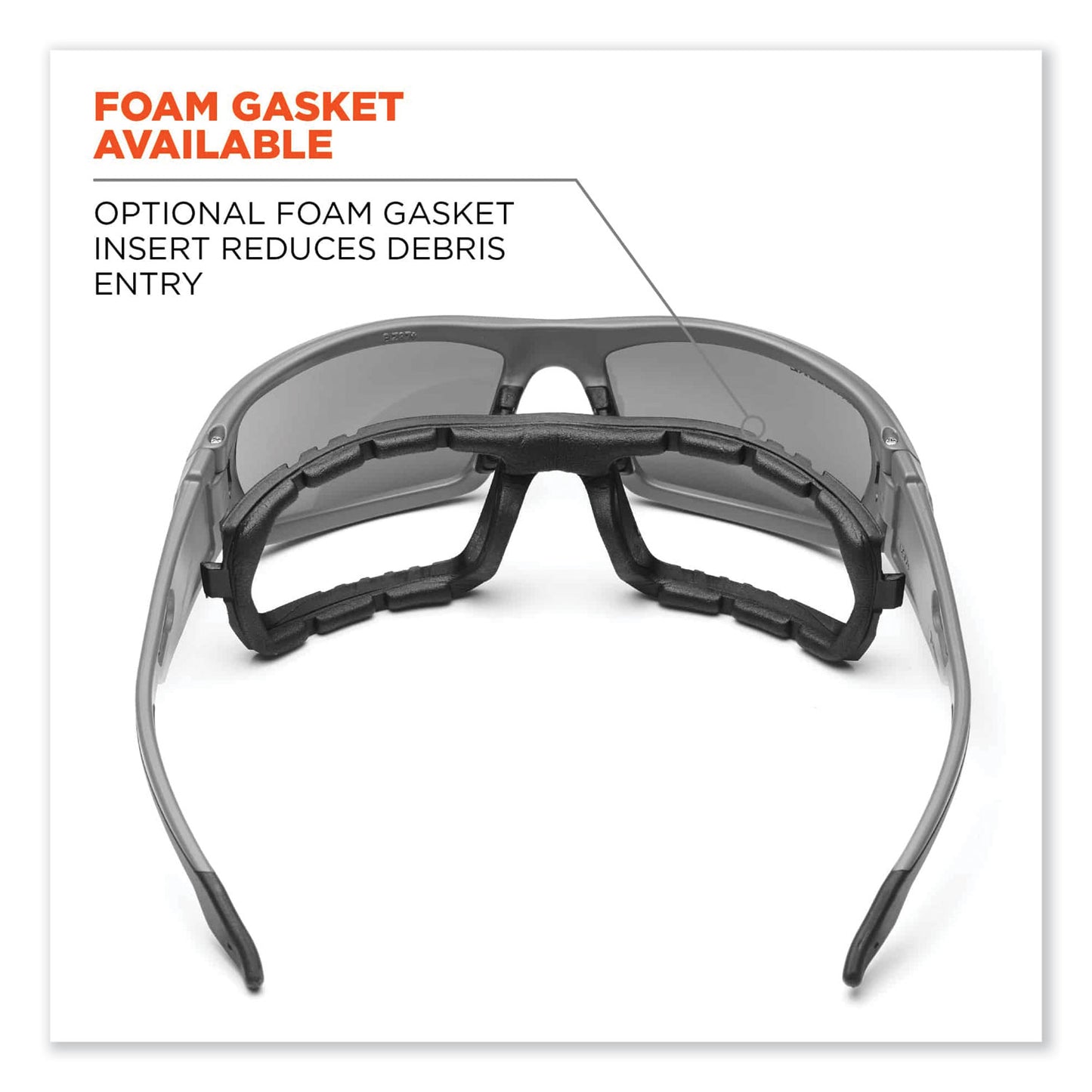 Skullerz Odin Safety Glasses, Matte Gray Full Frame, Clear Dual Lens