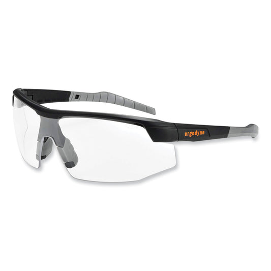 Skullerz Skoll Safety Glasses, Matte Black Half Frame, Clear Single Lens