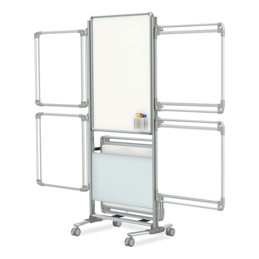 Nexus Easel Whiteboard, 32" x 76.13", White Surface, Satin Aluminum Frame
