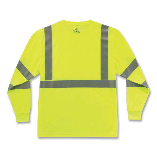GloWear 8391 Class 3 Hi-Vis Long Sleeve Shirt, 3X-Large, Lime