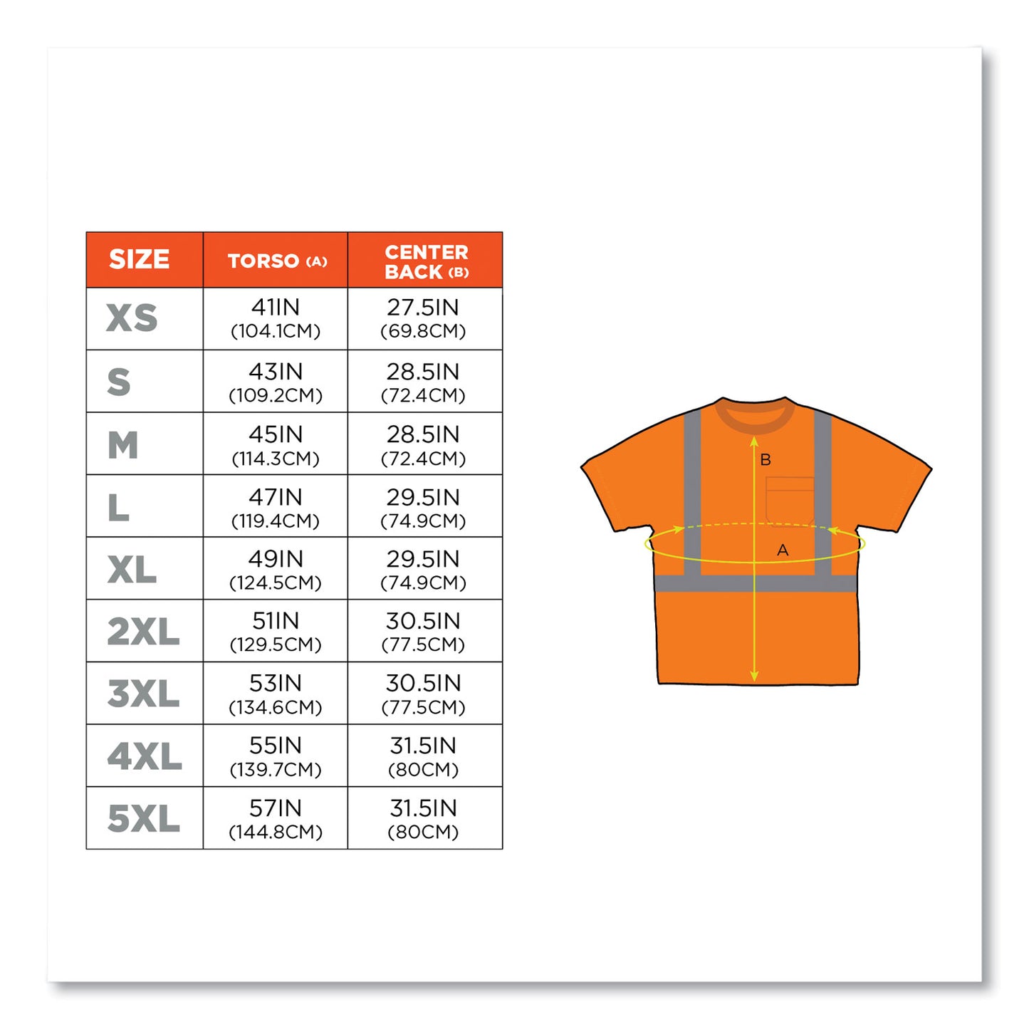GloWear 8289 Class 2 Hi-Vis T-Shirt, Orange, X-Small