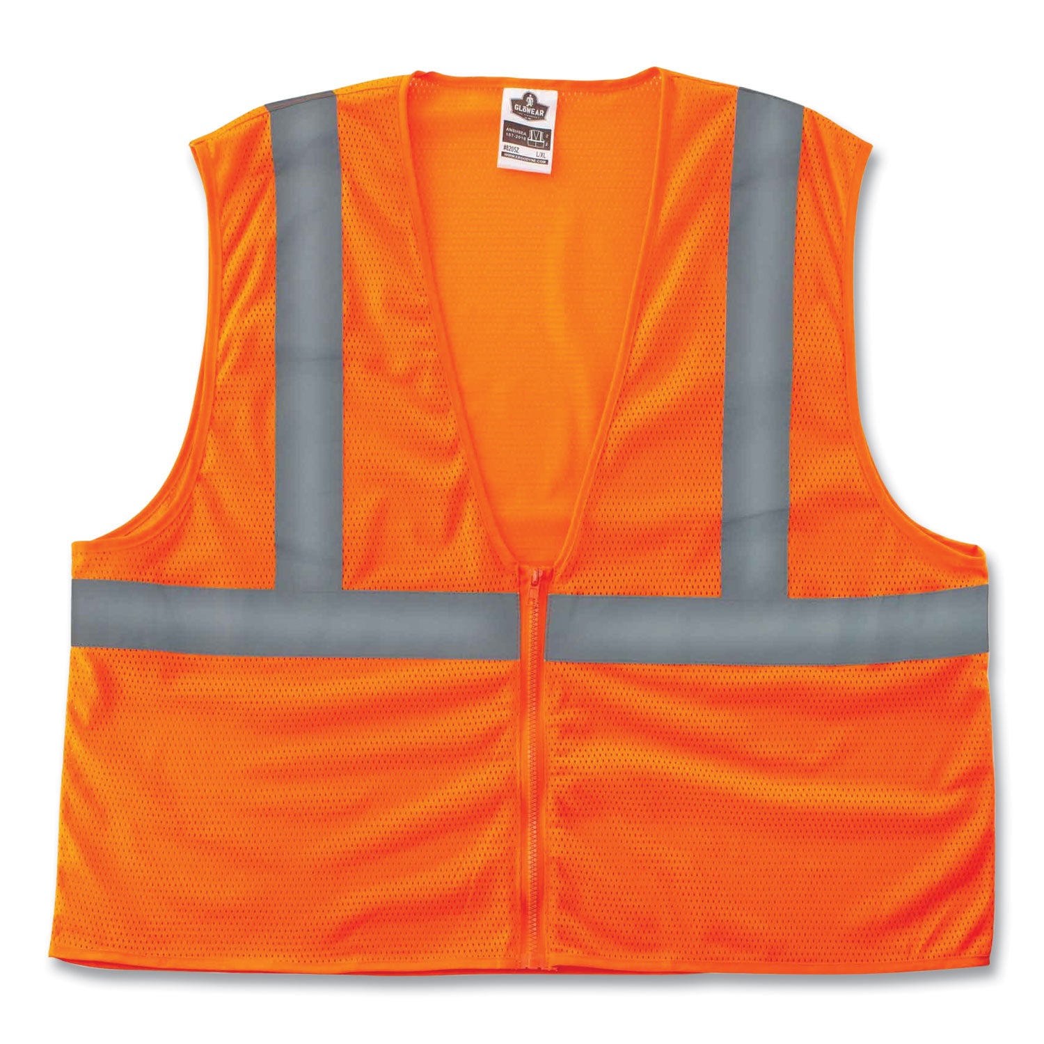 GloWear 8205Z Class 2 Super Economy Mesh Vest, Polyester, Orange, 2X-Large/3X-Large