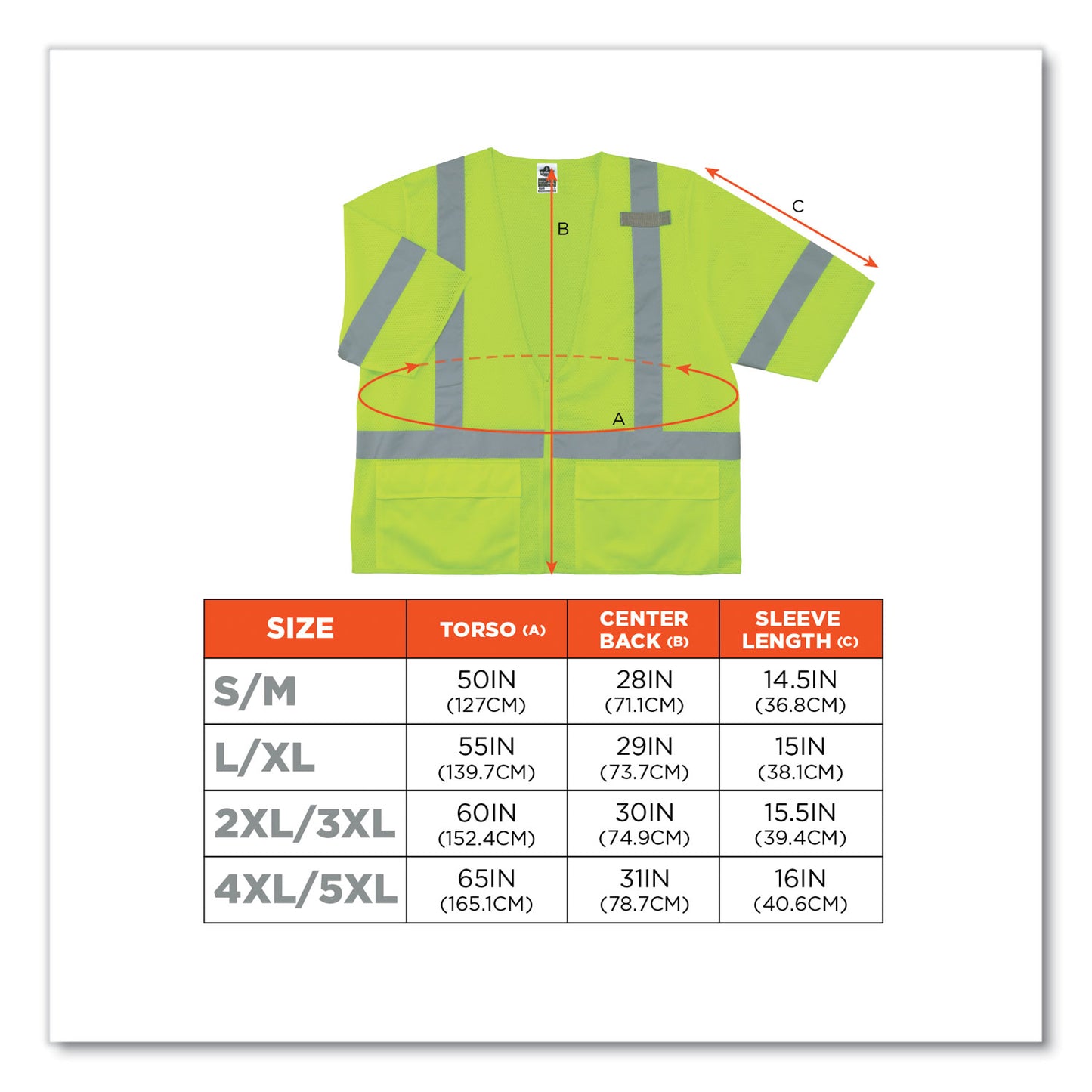 GloWear 8320Z Class 3 Standard Zipper Vest, Polyester, Large/X-Large, Lime
