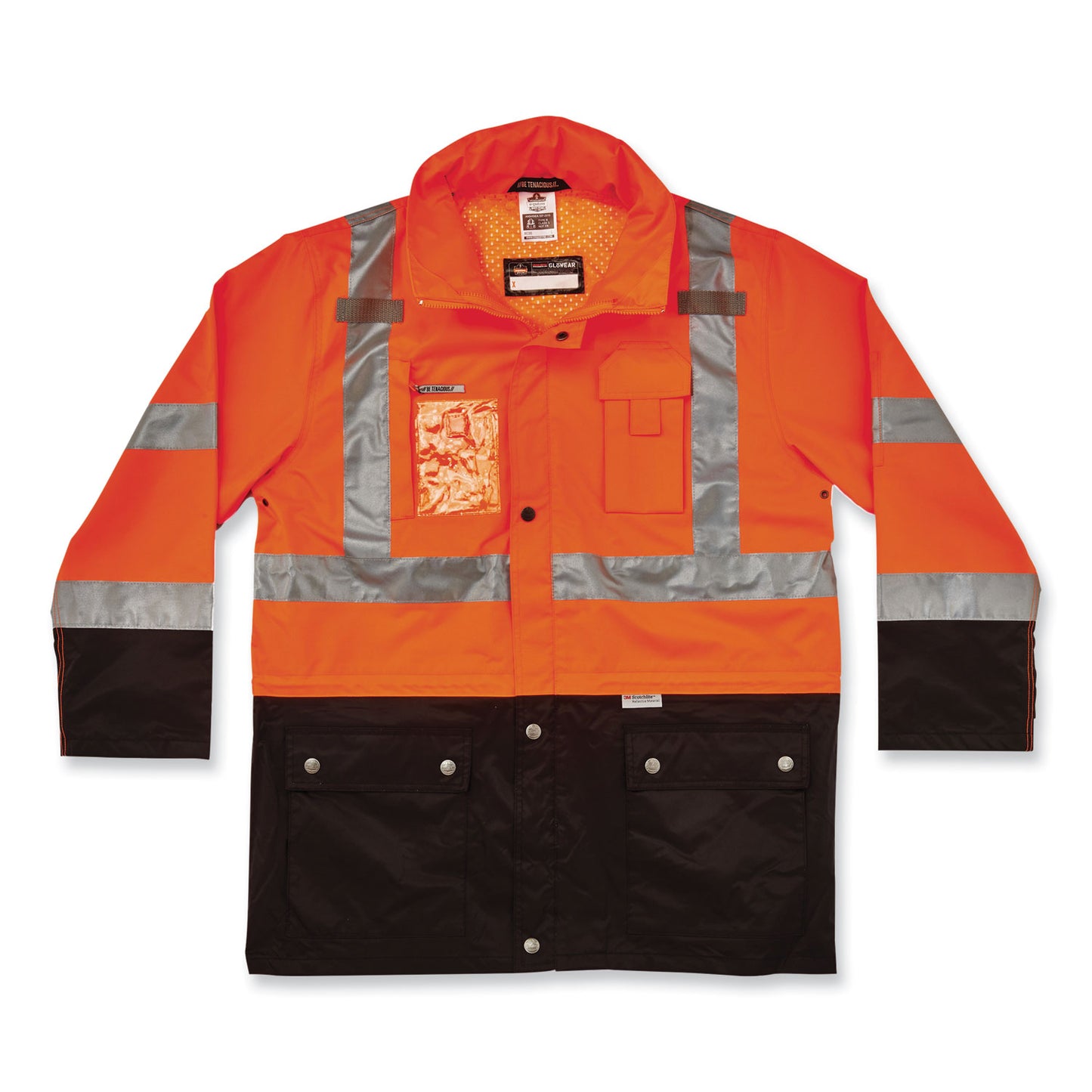 GloWear 8386 Class 3 Hi-Vis Outer Shell Jacket, Polyester, 2X-Large, Orange