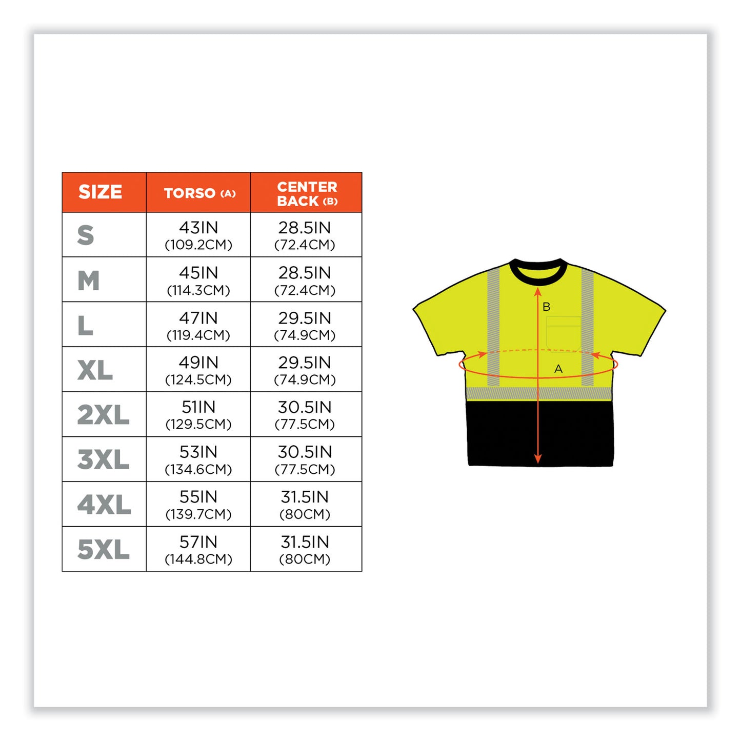 GloWear 8280BK Class 2 Performance T-Shirt with Black Bottom, 4X-Large, Lime