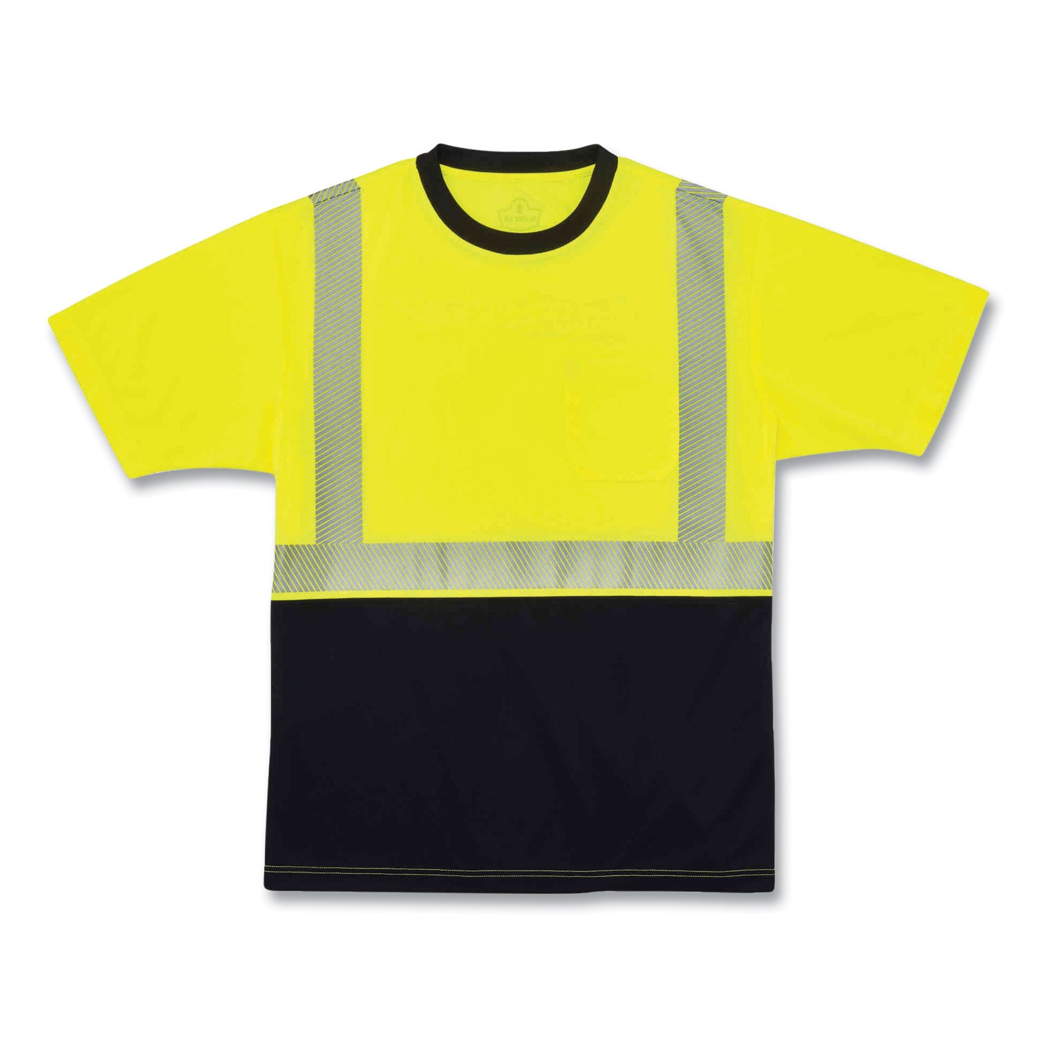 GloWear 8280BK Class 2 Performance T-Shirt with Black Bottom, 4X-Large, Lime