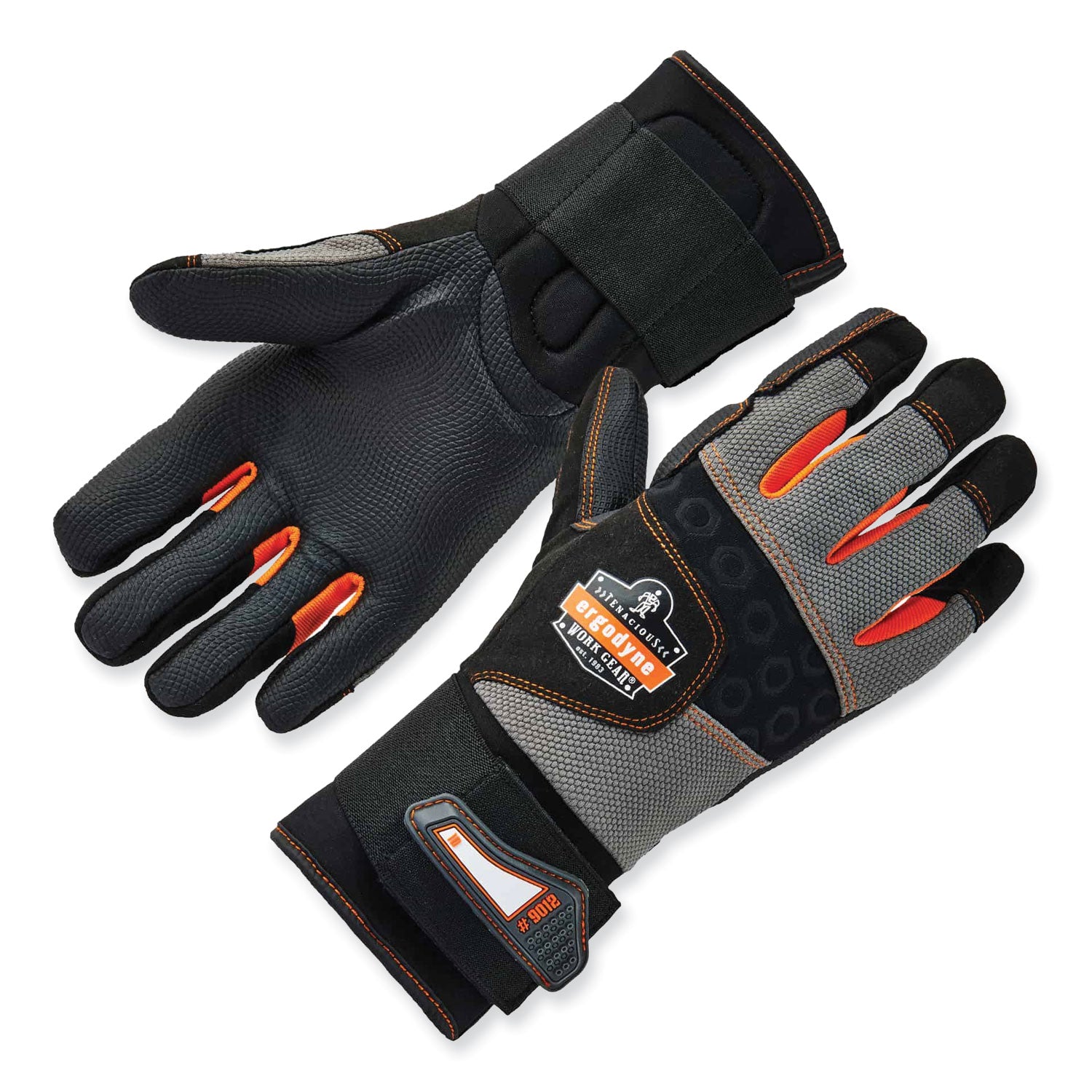 ProFlex 9012 Certified AV Gloves + Wrist Support, EN388: 2121X, 15" Long, Large, Black, Pair
