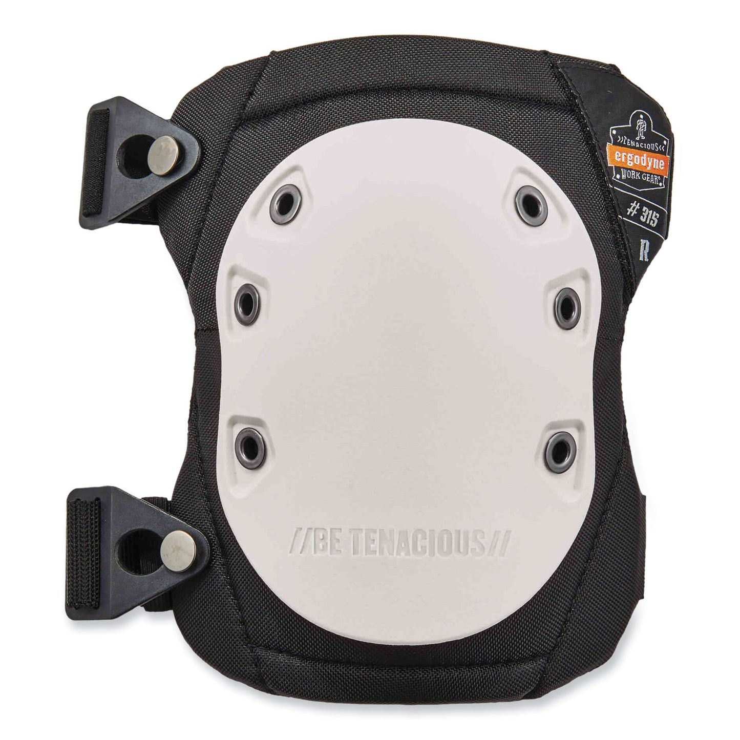 ProFlex 315 Abrasion-Resistant Knee Pads, Long Textured White Hard Cap, Buckle Closure, Pair