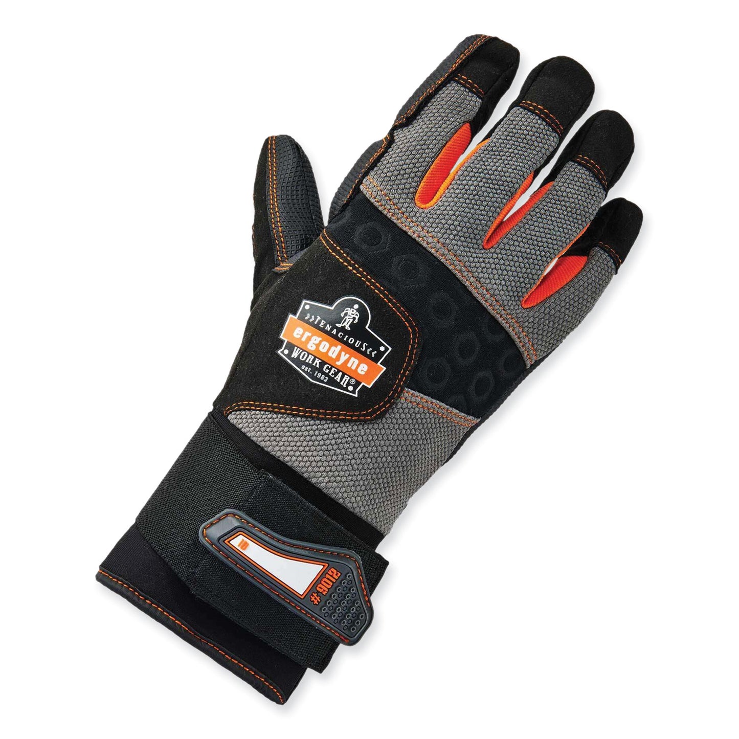 ProFlex 9012 Certified AV Gloves + Wrist Support, EN388: 2121X, 15" Long, Large, Black, Pair