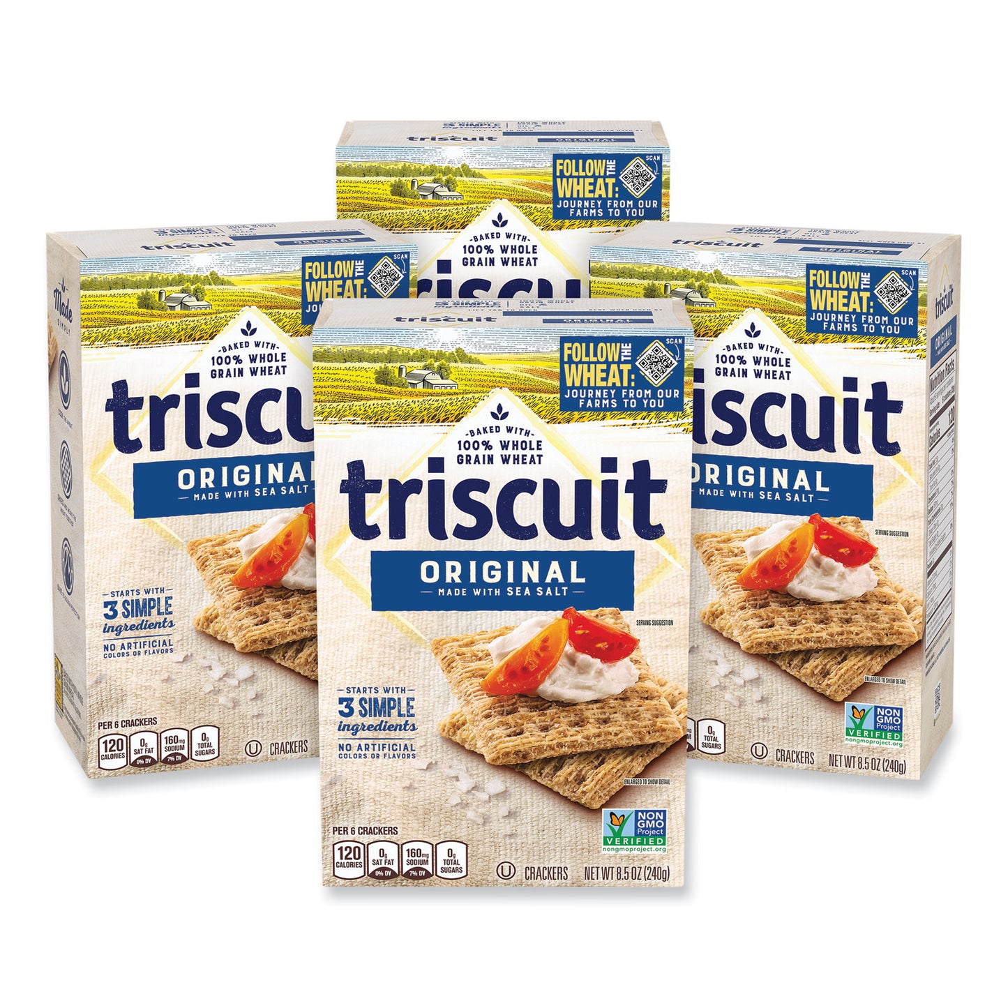 Crackers Original with Sea Salt, 8.5 oz Box, 4 Boxes/Pack
