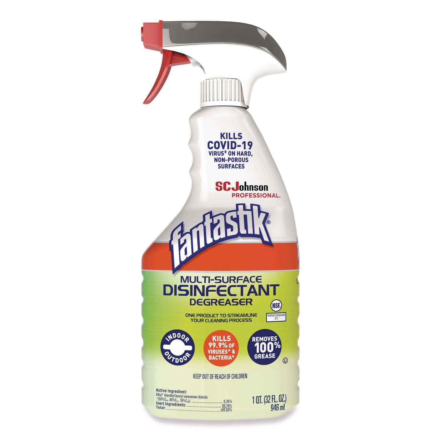 Multi-Surface Disinfectant Degreaser, Herbal Scent, 32 oz Spray Bottle