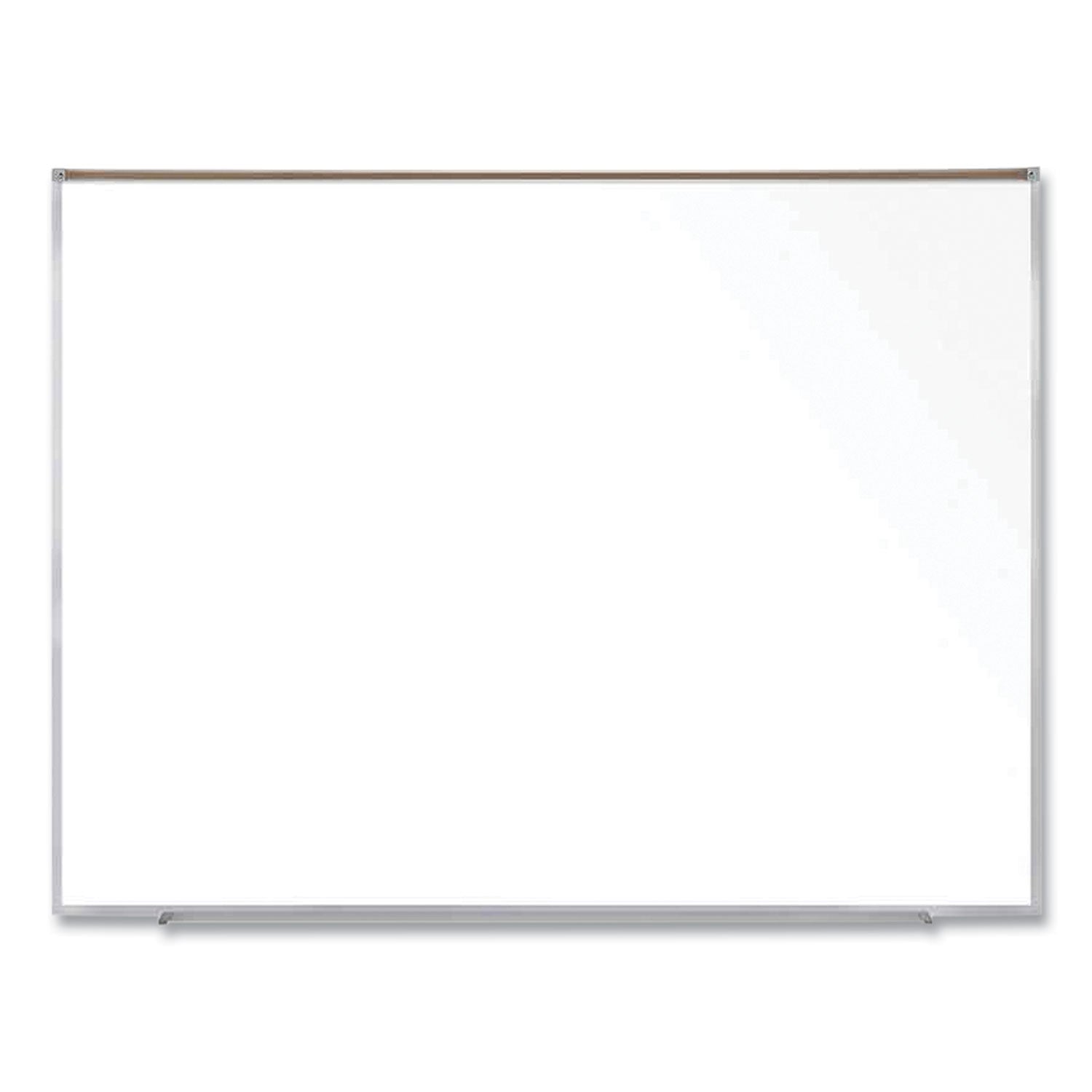 Magnetic Porcelain Whiteboard with Aluminum Frame and Maprail, 72.5" x 60.47", White Surface, Satin Aluminum Frame