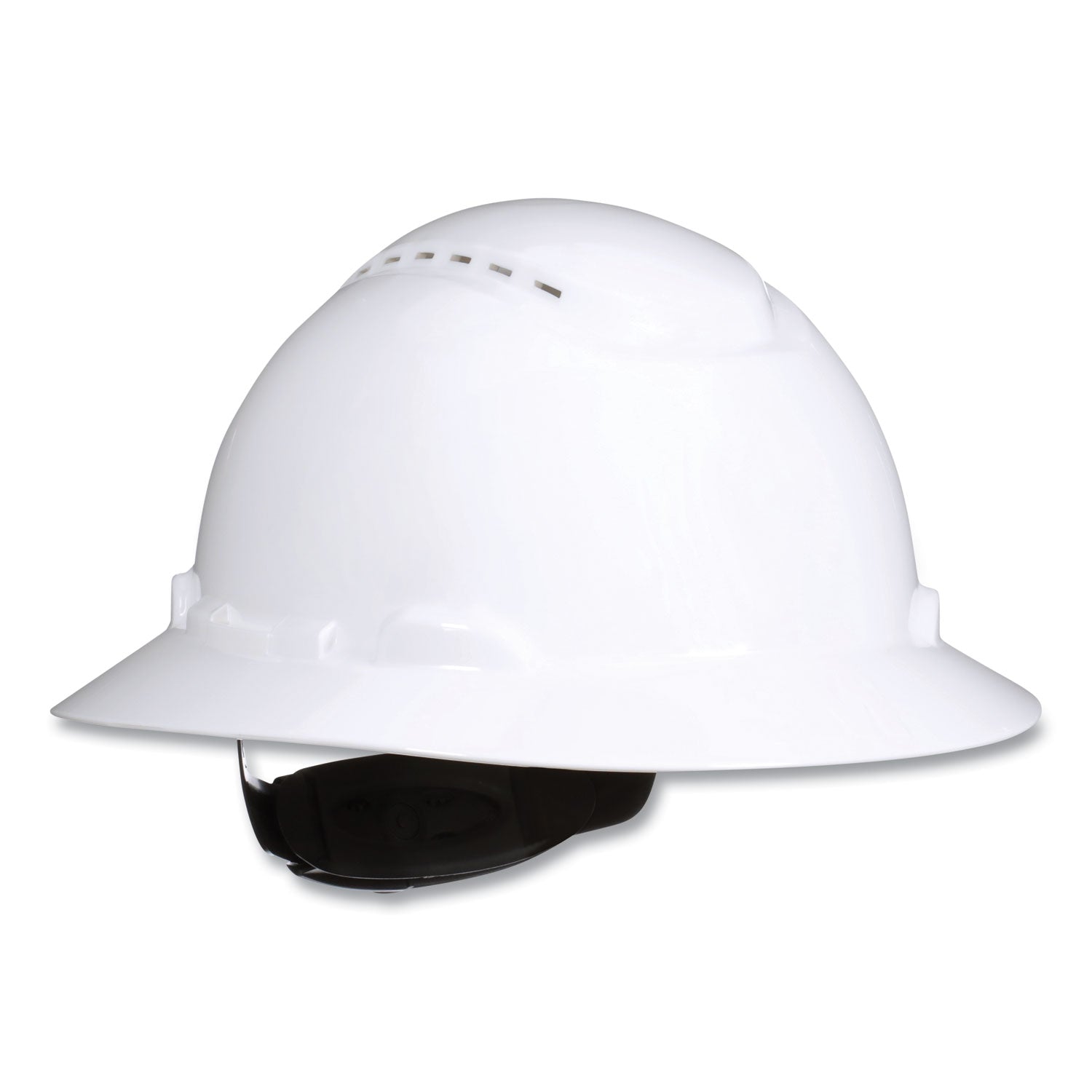 SecureFit H-800 Series Hard Hat with UVicator, Vented, Full Brim, 4-Point Pressure Diffusion, One Size Fits Most, White