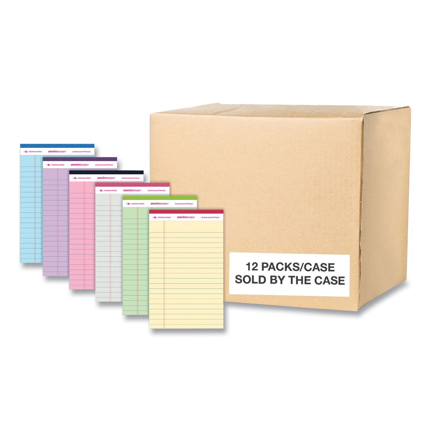 EnviroShades Legal Notepads, Wide/Legal Rule, (50) Assorted Color 5 x 8 Sheets, 72/Carton