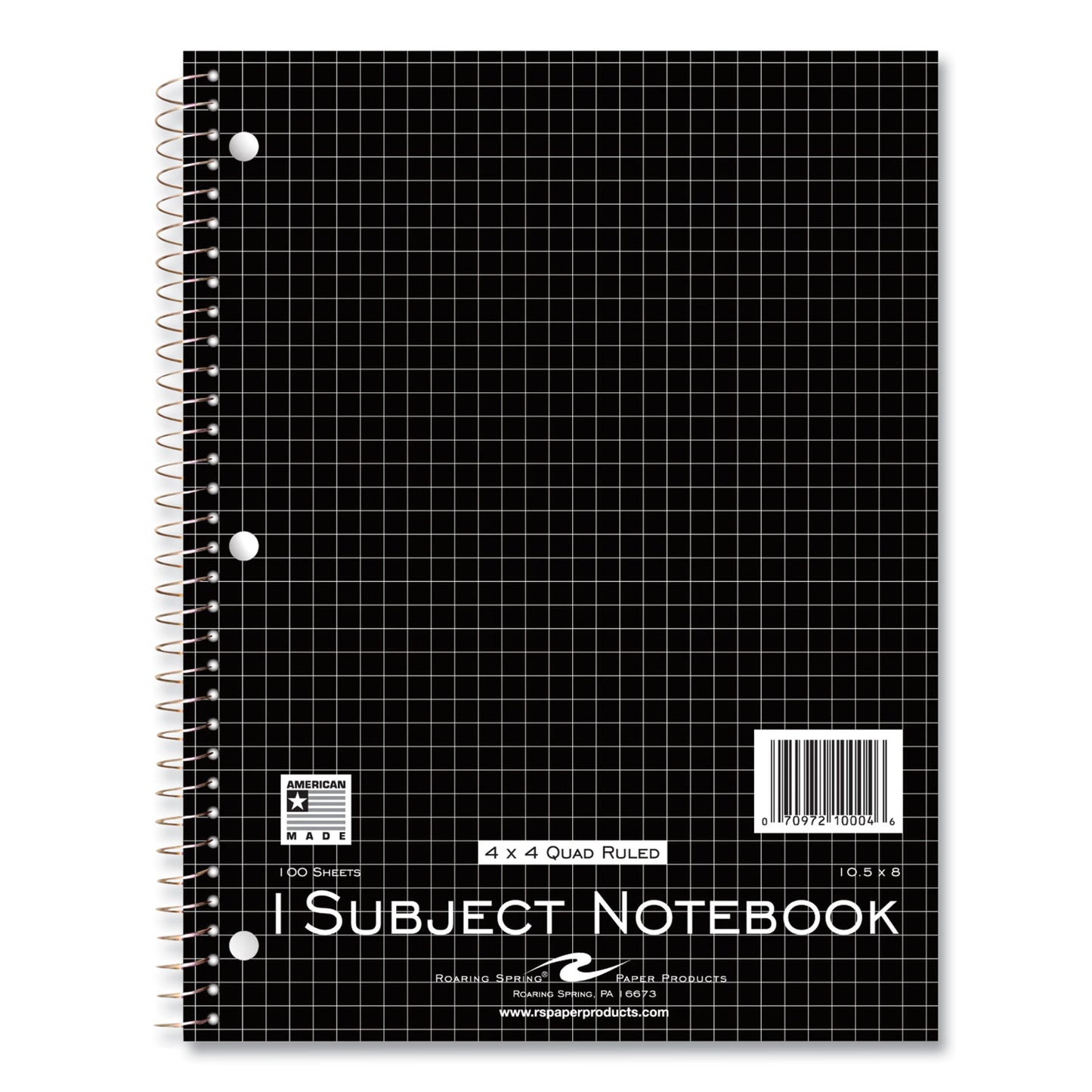 Subject Wirebound Promo Notebook, 1-Subject, Quad Rule (4 sq/in), Assorted Cover Colors, (100) 10.5 x 8 Sheets, 24/Carton