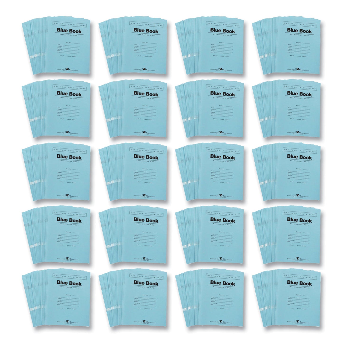 Examination Blue Book, Wide/Legal Rule, Blue Cover, (6) 8.5 x 7 Sheets, 1,000/Carton