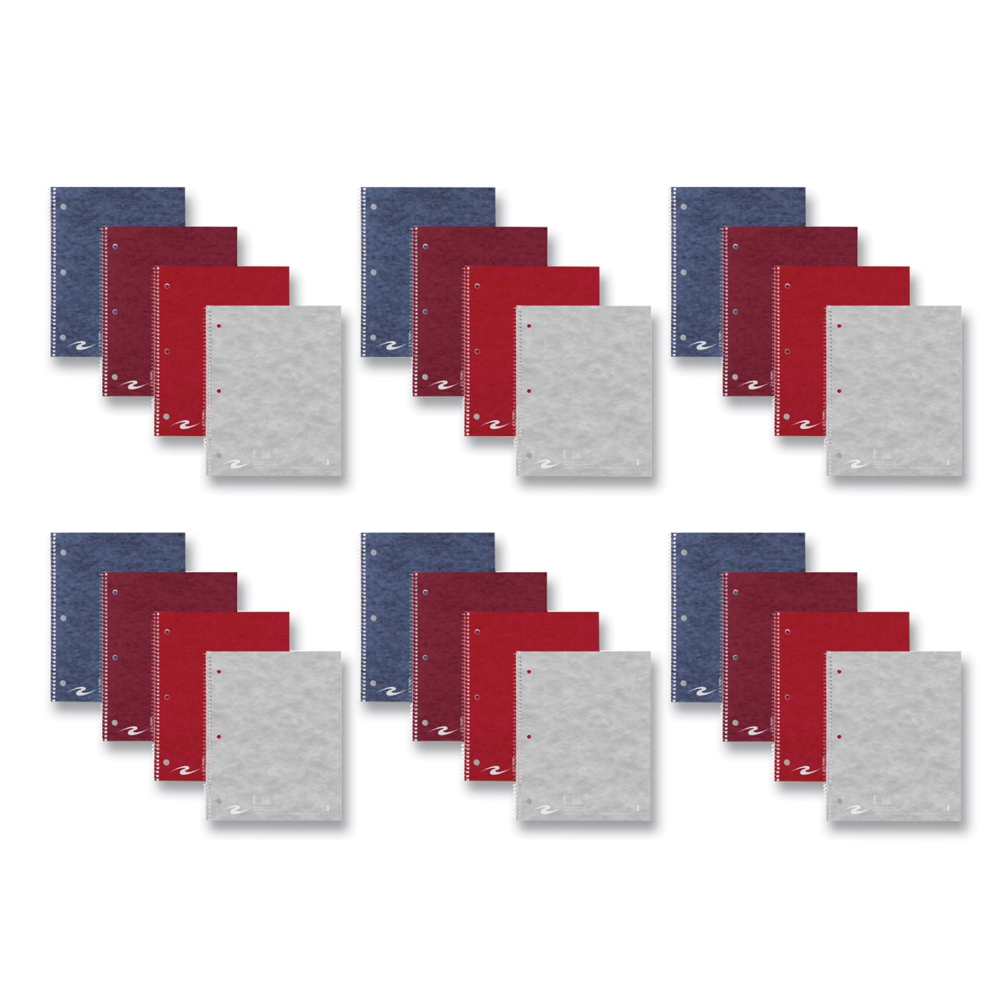 Stasher Wirebound Notebook, 1-Subject, Medium/College Rule, Randomly Assorted Cover Color, (100) 11 x 9 Sheets, 24/Carton