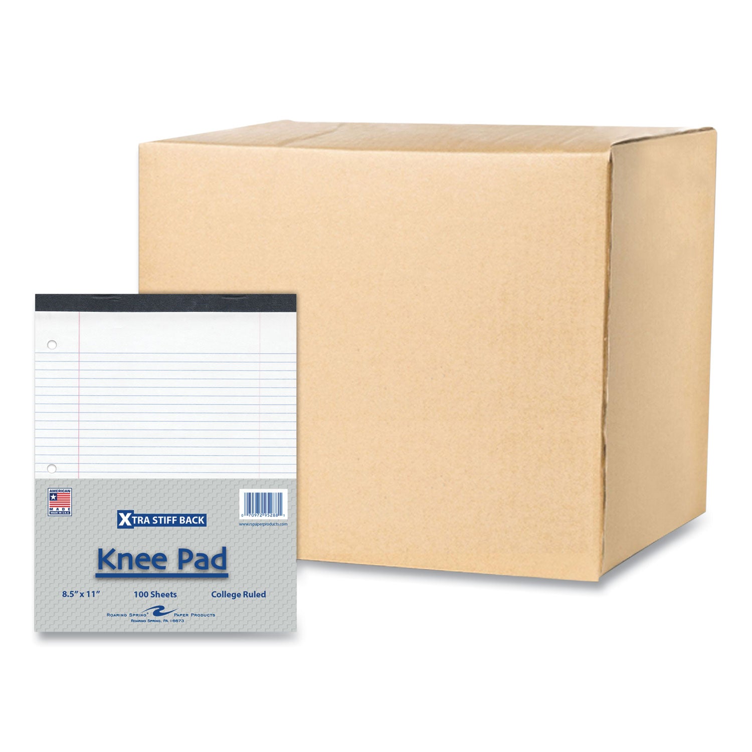 Stiff-Back Pad, Medium/College Rule, (100) White 8.5 x 11 Sheets, 36/Carton
