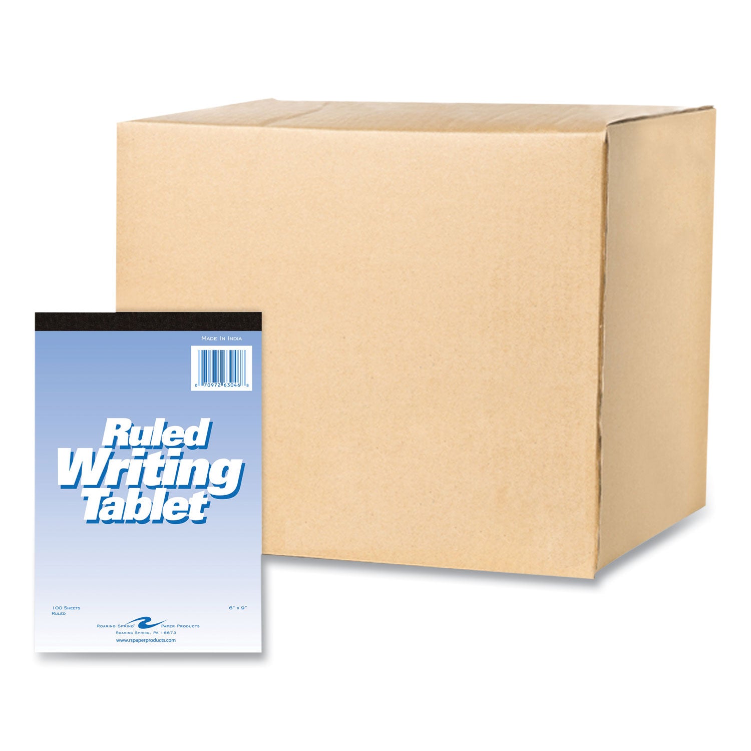 Writing Tablet, Wide/Legal Rule, (100) White 6 x 9 Sheets, 48/Carton