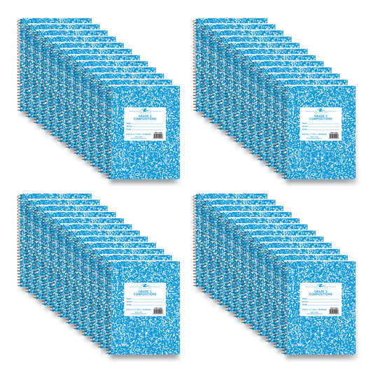 Grade School Wirebound Composition Book, Grade 2 Manuscript Format, Blue Marble Cover, (36) 9.75 x 7.5 Sheets, 48/Carton