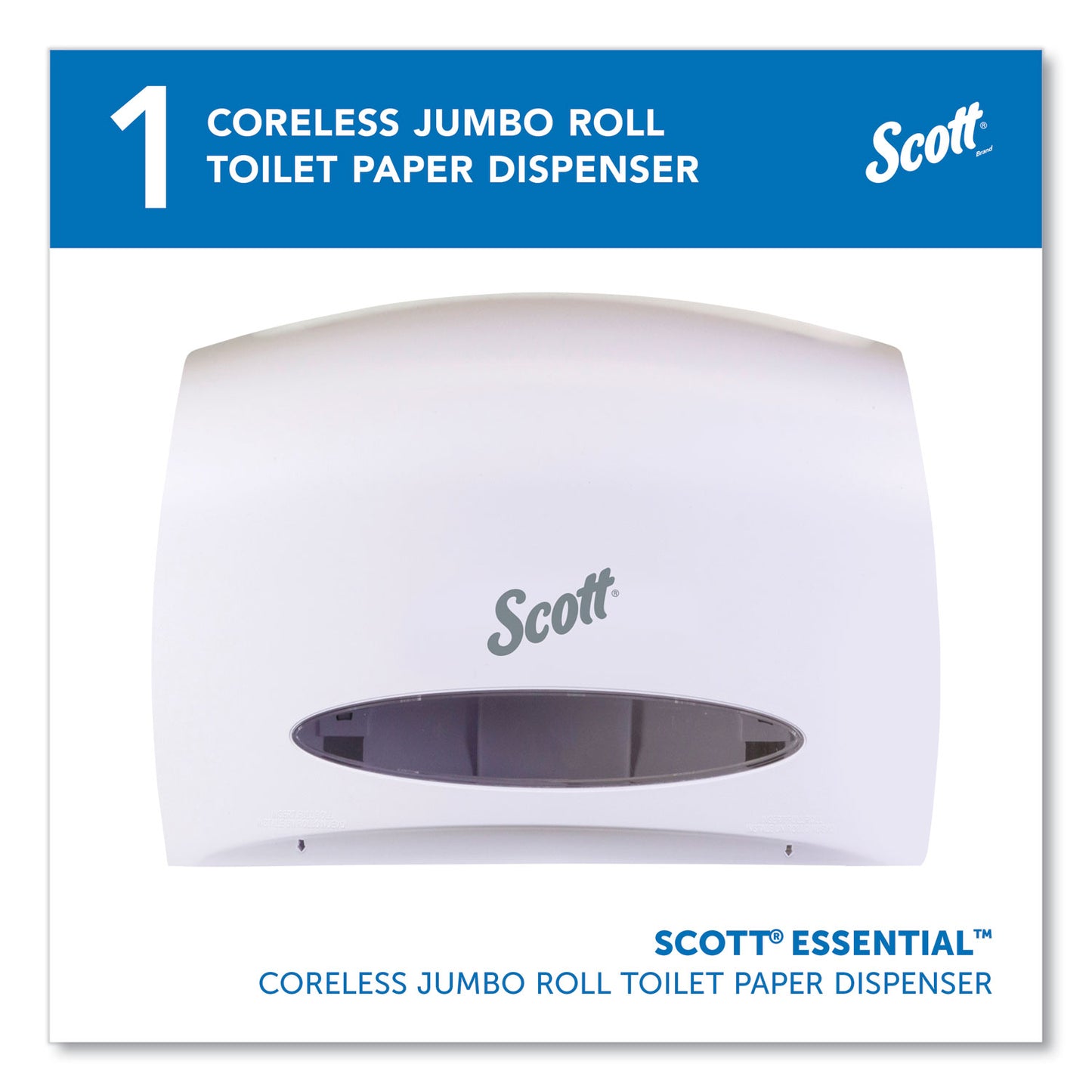 Essential Coreless Jumbo Roll Tissue Dispenser, 14.25 x 6 x 9.75, White