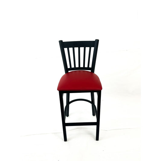 Cobra Series Barstool, Supports Up to 300 lb, 28.5" Seat Height, Burgundy Seat, Black Back, Black Base