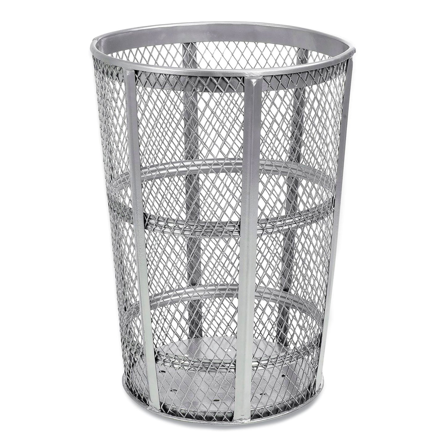 Steel Mesh Corrosion Resistant Trash Can, 48 gal, Silver